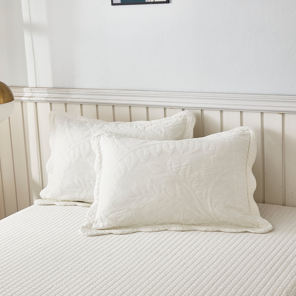White quilted hot sale shams